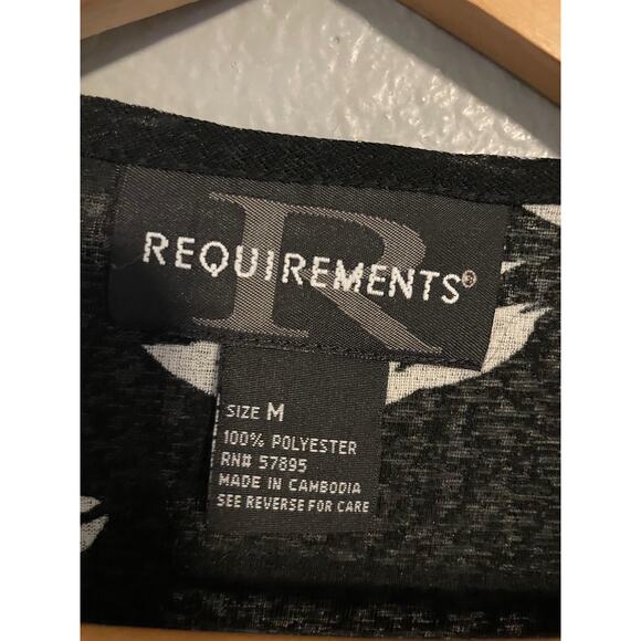 Requirements Shirt Womens Medium Floral Print Long Sleeve Semi Sheer Artsy Y2K - Picture 4 of 8